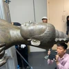 Pho tượng hiện được lưu giữ tại Bảo tàng Lịch sử Quốc gia Việt Nam để phục vụ nghiên cứu. (Ảnh: Cục Di sản văn hóa)