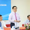 Ủy viên Bộ Chính trị, Bí thư Trung ương Đảng, Trưởng Ban Tuyên giáo Trung ương Nguyễn Trọng Nghĩa trong buổi làm việc. (Ảnh: Phương Hoa/TTXVN)