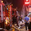 Vụ cháy lớn tại Định Công Hạ (quận Hoàng Mai, thành phố Hà Nội) xảy ra vào chiều 16/6/2024. (Ảnh: Hoài Nam/Vietnam+)