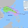 Đường đi của bão TORAJI, lúc 7giờ ngày 11/11/2024. (Ảnh: TTXVN phát)