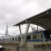 Đoàn tàu đầu tiên của tuyến Metro số 1 (Bến Thành-Suối Tiên) chạy thử nghiệm. (Ảnh: Thanh Vũ/TTXVN)