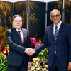 Chủ tịch Quốc hội Trần Thanh Mẫn và Tổng thống Singapore Tharman Shanmugaratnam. (Ảnh: Doãn Tấn/TTXVN)