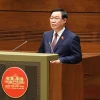 Chủ tịch Quốc hội Vương Đình Huệ phát biểu bế mạc. (Ảnh: Doãn Tấn/TTXVN)