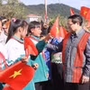 Thủ tướng Phạm Minh Chính với đồng bào các dân tộc tỉnh Lai Châu. (Ảnh: Dương Giang/TTXVN)