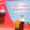 Ông Lê Thanh Dũng - Cục trưởng Cục Dân số (Bộ Y tế) phát biểu tại buổi lễ. (Ảnh: PV/Vietnam+)