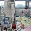 Các bác sĩ can thiệp ECMO cấp cứu bệnh nhân sốc phản vệ, suy đa tạng sau liệu trình làm đẹp. (Ảnh: Bác sĩ cung cấp)