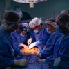 Các bác sỹ thực hiện ca phẫu thuật cho bệnh nhân. (Ảnh: PV/Vietnam+)