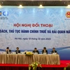 Hội nghị Đối thoại Thường niên với Doanh nghiệp-Năm 2023, do VCCI phối hợp với Bộ Tài chính (Tổng cục Hải quan và Tổng cục Thuế) tổ chức, ngày 13/12. (Ảnh: Vietnam+)