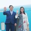 Thủ tướng Phạm Minh Chính và Phu nhân rời Hà Nội, lên đường tham dự Hội nghị Cấp cao Đặc biệt kỷ niệm 50 năm quan hệ ASEAN-Australia, thăm chính thức Australia và thăm chính thức New Zealand. (Ảnh: Dương Giang/TTXVN)
