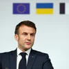 Tổng thống Pháp Emmanuel Macron trong cuộc họp báo ở Paris ngày 26/2/2024. (Ảnh: AFP/TTXVN)