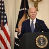 Tổng thống Mỹ Joe Biden phát biểu tại Nhà Trắng ở Washington, D.C. (Ảnh: AFP/TTXVN)