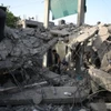 Ngôi nhà bị phá hủy sau cuộc không kích của Israel xuống Rafah, Dải Gaza, ngày 19/4/2024. (Ảnh: THX/TTXVN)