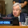 Tổng Thư ký Liên hợp quốc Antonio Guterres phát biểu tại phiên họp cấp cao của Đại Hội đồng Liên hợp quốc nhân Ngày Quốc tế Xóa bỏ Hoàn toàn Vũ khí Hạt nhân, ở New York (Mỹ), ngày 26/9/2023. (Ảnh: THX/TTXVN)