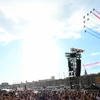 Đội bay nghệ thuật Patrouille de France trình diễn tại lễ đón tàu Belem mang theo ngọn đuốc Olympic Paris 2024 vào cảng Marseille (Pháp) ngày 8/5/2024. (Ảnh: THX/TTXVN)