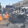 Phương tiện bị phá hủy sau vụ không kích của Israel tại Al-Khyara (Liban), ngày 22/6/2024. (Ảnh: THX/TTXVN)
