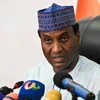Thủ tướng do chính quyền quân sự Niger bổ nhiệm, ông Ali Mahaman Lamine Zeine, trong cuộc họp báo ở Niamey ngày 4/9/2023. (Ảnh: AFP/TTXVN)