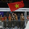 Hình ảnh Đoàn Thể thao Việt Nam tại Lễ Khai mạc Olympic Paris 2024. (Nguồn: AFP)