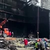 Hiện trường vụ tấn công tại nhà hát Crocus City Hall ở ngoại ô Moskva (Nga), ngày 26/3/2024. (Ảnh: AFP/TTXVN)