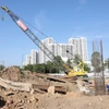 Thi công Dự án Vành đai 3 Thành phố Hồ Chí Minh đoạn qua thành phố Thủ Đức, hồi tháng Hai năm nay. (Ảnh: Dương Giang/TTXVN)