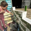 Mặc dù đường ống dẫn nước, đồng hồ nước từ Dự án cấp nước sạch nông thôn do Sở Nông nghiệp và Phát triển Nông thôn tỉnh Lâm Đồng triển khai thực hiện từ năm 2021 đã lắp đặt tận cửa từng hộ dân nhưng đến nay vẫn không có nước. (Ảnh: Nguyễn Dũng/TTXVN)