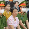 Bị cáo Trần Thị Hiền - mẹ nữ sinh giao gà tại phiên tòa phúc thẩm. (Nguồn: Pháp luật Thành phố Hồ Chí Minh)