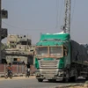 Xe tải chở hàng viện trợ nhân đạo tại Dải Gaza ngày 21/5/2024. (Ảnh: THX/TTXVN)