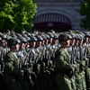 Binh sỹ Nga tham gia diễu binh kỷ niệm 78 năm Chiến thắng trong Chiến tranh Vệ quốc Vĩ đại ở Thủ đô Moskva, tháng 5/2023. (Ảnh: Anadolu Agency/TTXVN)
