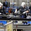 Công nhân làm việc tại một nhà máy ở Utsunomiya (Nhật Bản). (Ảnh: AFP/TTXVN)