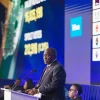 Tổng thống Nam Phi Cyril Ramaphosa phát biểu sau khi kết quả bầu cử được công bố tại Midrand, ngày 2/6/2024. (Ảnh: THX/TTXVN)