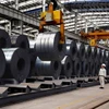 Doanh nghiệp sản xuất thép trong nước. (Ảnh: PV/Vietnam+)