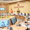 Bộ trưởng Nguyễn Hồng Diên chủ trì hội nghị giao ban dự án đường dây 500kV mạch 3. (Ảnh: Đức Duy/Vietnam+)