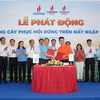 Các đơn vị dầu khí ký thỏa thuận với Viện Khoa học lâm nghiệp Nam bộ, Sở Nông nghiệp và Phát triển nông thôn tỉnh Cà Mau trồng mới 40 ha rừng và 250.000 cây xanh trên địa bàn tỉnh. (Ảnh: PV/Vietnam+)