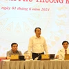 Thứ trưởng Bộ Tài chính Nguyễn Đức Chi thông tin với báo chí về quản lý thuế đối với lĩnh vực thương mại điện tử. (Ảnh: Đức Duy/Vietnam+)