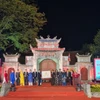 UBND huyện Đông Anh (Hà Nội) tổ chức Lễ đón Bằng công nhận Lễ hội Cổ Loa là Di sản văn hóa phi vật thể cấp quốc gia. (Ảnh: TTXVN)