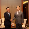 Bộ trưởng Nguyễn Hồng Diên làm việc với Bộ trưởng Thương mại, Công nghiệp, Năng lượng Hàn Quốc. (Ảnh: PV/Vietnam+)