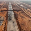 Đường cất hạ cánh sân bay Long Thành (ảnh chụp vào tháng 3/2024). (Ảnh: Công Phong.TTXVN)