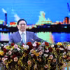 Thủ tướng Phạm Minh Chính phát biểu tại Hội nghị Công bố Quy hoạch và Xúc tiến Đầu tư tỉnh Cà Mau. (Ảnh: Dương Giang/TTXVN)