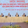 Lãnh đạo Đảng, Nhà nước chủ trì hội nghị. (Ảnh: Dương Giang/TTXVN)
