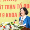 Ủy viên Bộ Chính trị, Thường trực Ban Bí thư, Trưởng ban Tổ chức Trung ương Trương Thị Mai phát biểu. (Ảnh: Minh Đức/TTXVN)