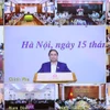 Hội nghị “Phát triển du lịch nhanh, bền vững” trực tuyến đến các địa phương. (Ảnh: Dương Giang/TTXVN)