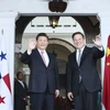 Chủ tịch Trung Quốc Tập Cận Bình thăm và hội đàm với Tổng thống Panama Juan Carlos Varela (phải) tại Panama City, ngày 3/12/2018. (Ảnh: THX/TTXVN)