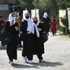 Các nữ sinh tới trường ở Kabul, Afghanistan. (Ảnh: AFP/TTXVN)