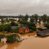 Cảnh ngập lụt sau những trận mưa lớn tại Capela de Santana, bang Rio Grande do Sul, Brazil. (Ảnh: AFP/TTXVN)