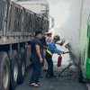 Lực lượng chức năng nhanh chóng có mặt tại hiện trường. (Ảnh: Công an cung cấp)