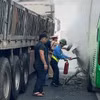 Lực lượng chức năng nhanh chóng có mặt tại hiện trường. (Ảnh: Công an cung cấp)