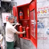 Hộp chữa cháy công cộng tại ngõ 92 đường Nguyễn Khánh Toàn. (Ảnh: Tuấn Anh/TTXVN)