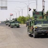 Lực lượng an ninh Iraq tuần tra tại thành phố Kirkuk . (Ảnh: AFP/TTXVN)