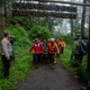 Lực lượng cứu hộ chuyển người bị thương sau khi núi lửa Marapi phun trào, ở Tây Sumatra, Indonesia, ngày 4/12/2023. (Ảnh: THX/TTXVN)