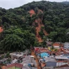 Hiện trường vụ lở đất sau những trận mưa lớn tại Juquehy, Sao Sebastiao, bang Sao Paulo, Brazil, ngày 20/2/2023. (Ảnh: AFP/TTXVN)