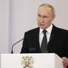 Tổng thống Nga Vladimir Putin phát biểu tại một sự kiện ở Moskva ngày 8/12/2023. (Ảnh: AFP/TTXVN)